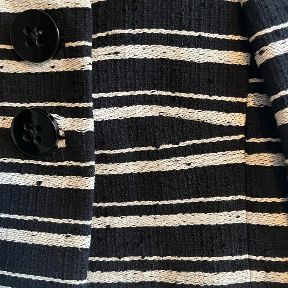 Milly black white cropped jacket blazer size 0 cotton wool blend - Picture 7 of 7